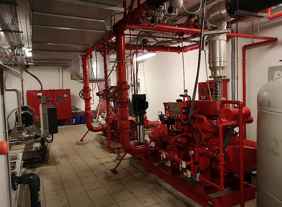 Diesel fire-pump set — pump room